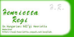 henrietta regi business card